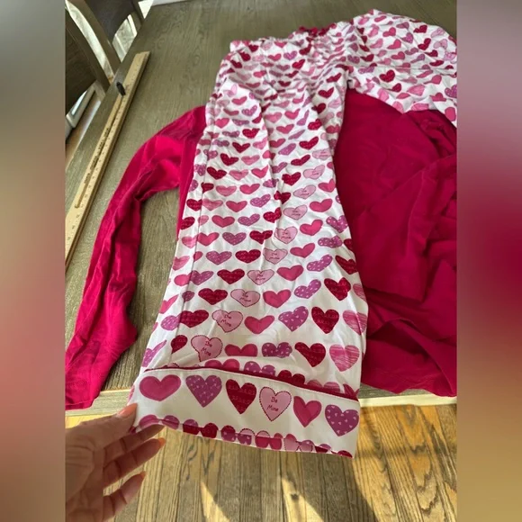 Be Mine Heart Pajama Set - Red and Pink - Picture 6 of 7